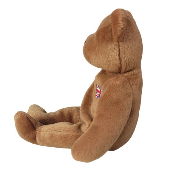 2/$15 VTG Ty Beanie Babies Britannia Bear Brown 9" Embroidered Flag Plush 1997 - Picture 3 of 10